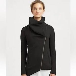 Helmut Lang Sonar Wool Shawl Collar Asymmetrical Jacket